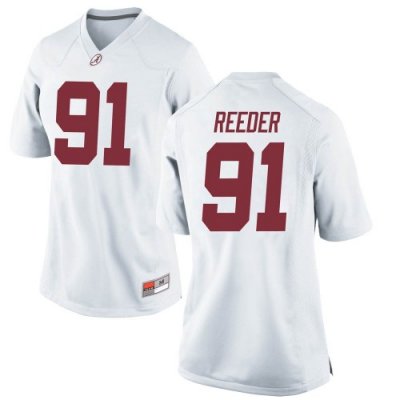 Women's Alabama Crimson Tide #91 Gavin Reeder White Game NCAA College Football Jersey 2403BWBE8